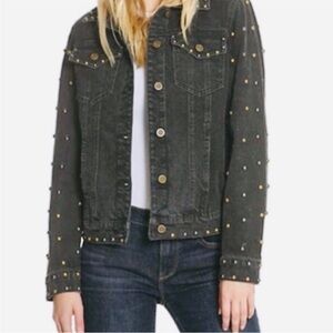 Driftwood Black Studded Jean Jacket | Women’s Size L